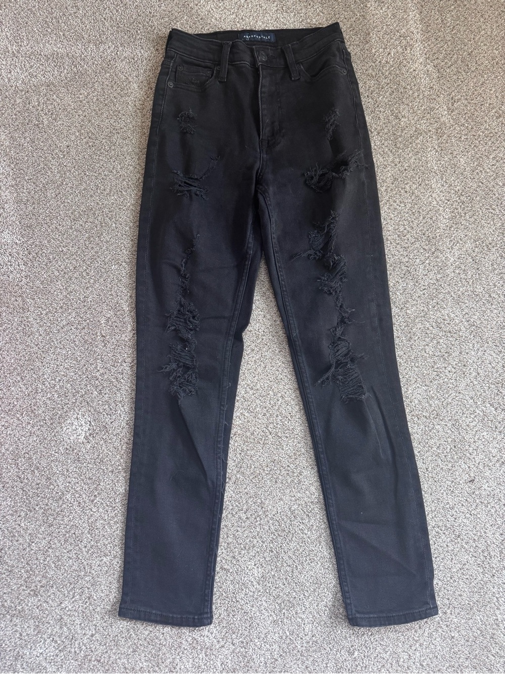 Aeropostale Black Ripped Skinny Jeans